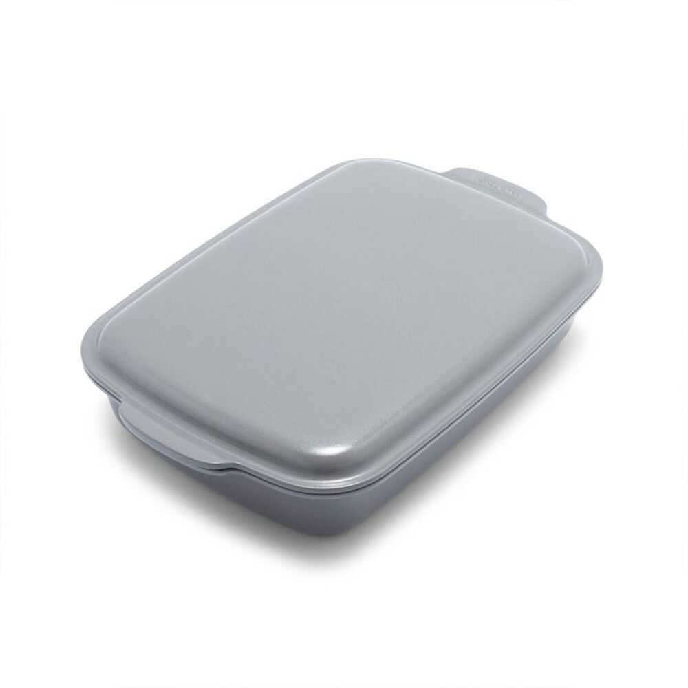 GreenPan Premiere Ovenware Ceramic Nonstick Rectangular Pan 13"x9" with Lid Gray
